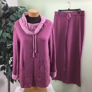 Pajamagram Medium super soft cowel neck with drawstring loungewear